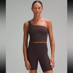 lululemon Ribbed Nulu Asymmetrical Yoga Tank Top in Espresso. Size 4